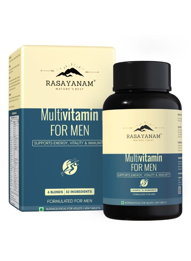 راسايانام متعدد الفيتامينات للرجال - 60 قرصًا | أكثر من 25 فيتامينًا ومعادن أساسية للصحة العامة - Image 1